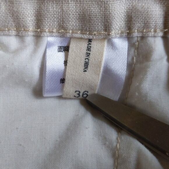 MUJI 100% Pure Linen Shorts Size 36 Cream Minimalist Japanese Summer Menswear - Picture 4 of 8